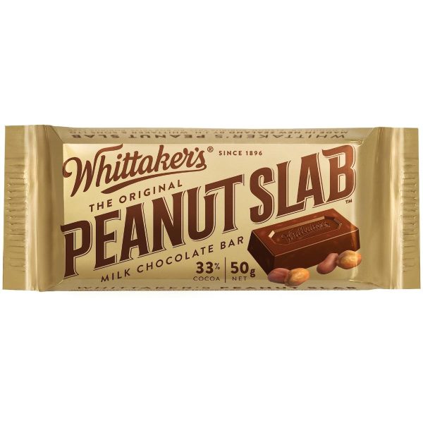 Whittakers Peanut Slab Milk Chocolate Block 50g X 6 Bars