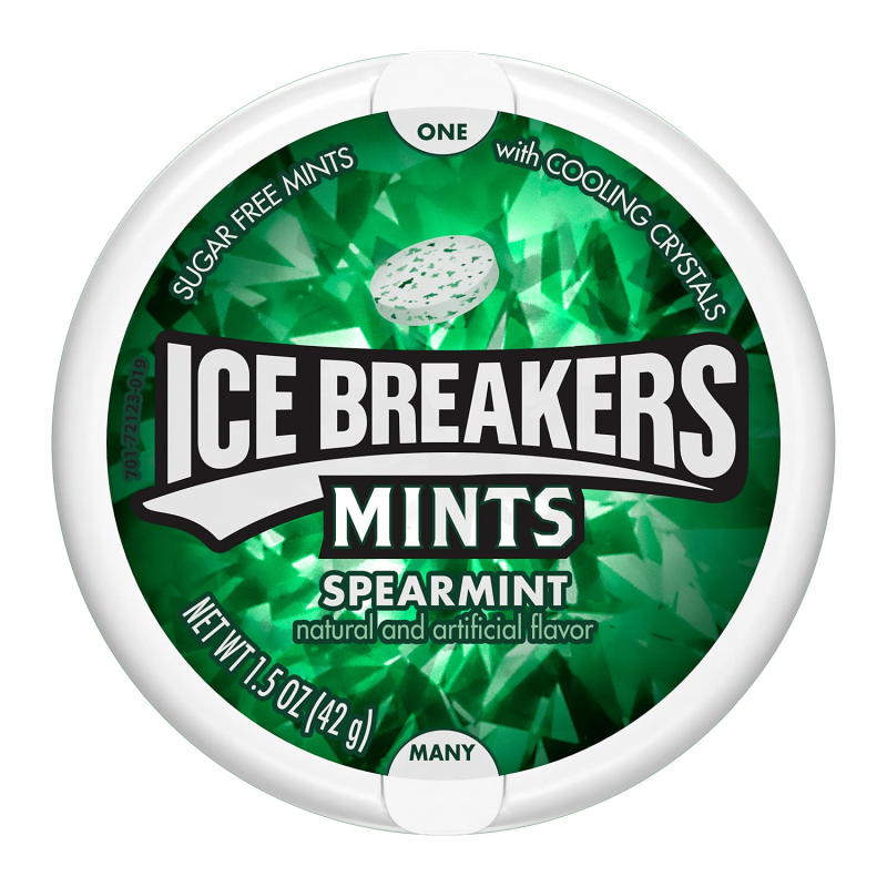 Ice Breakers Sugar Free Mints Spearmint Flavour Tub 42g X 2 Tubs