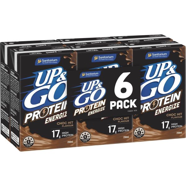 Up & Go Protein Energize Chocolate Cartons 250ml X 6 Cartons