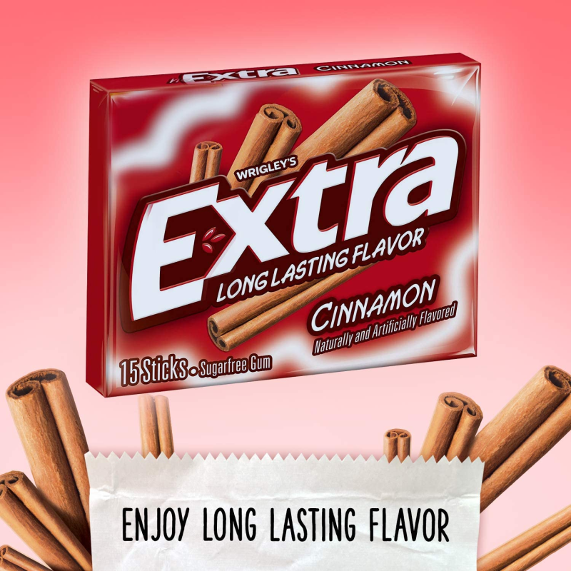 Wrigleys Extra Chewing Gum Cinnamon 15 Pieces X 10 Pack - USA