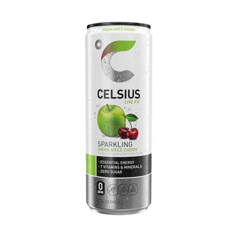 Celsius Green Apple Cherry Energy Drink Can 330ml