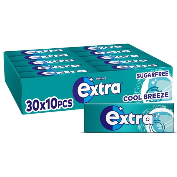 Wrigleys Extra Cool Breeze Chewing Gum 10 Pieces X 30 Pack