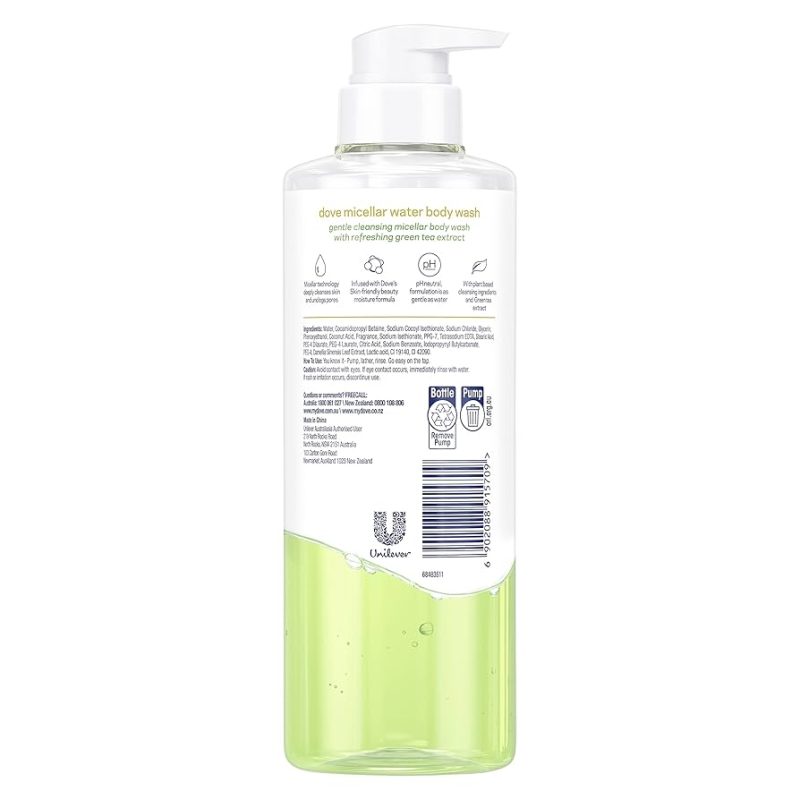 Dove Purifying Detox Micellar Water Body Wash 500ml
