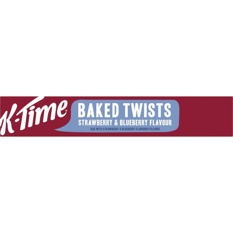 Kelloggs K-Time Baked Twists Strawberry Blueberry Flavour Snack Bars 5 Pack