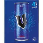 V Blue Guarana Energy Drink Can 250ml X 4 Pack