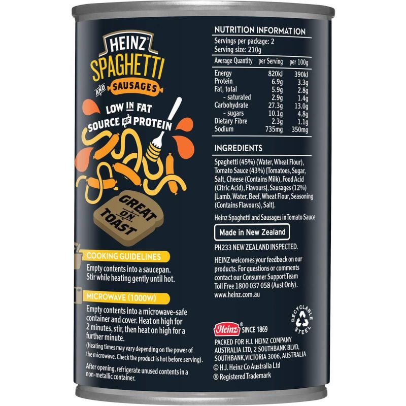 Heinz Spaghetti and Sausages Can 420g