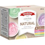 Queen Natural Food Dye Rainbow Colours From Natural Extracts 4 Pack