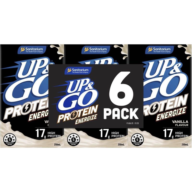 Up & Go Protein Energize Vanilla Cartons 250ml X 6 Cartons