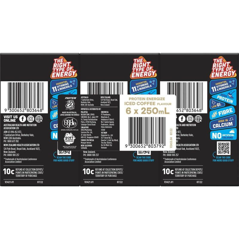 Up & Go Protein Energize Coffee Cartons 250ml X 6 Cartons