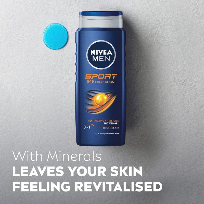 Nivea Men Sport 3 In 1 Body Wash Shower Gel 500ml