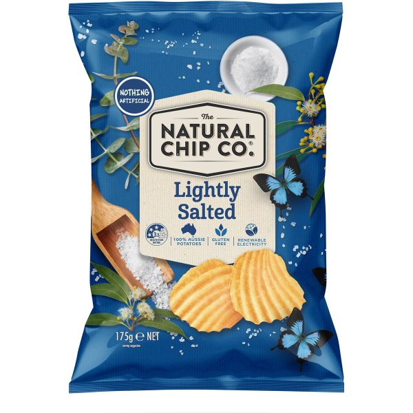 The Natural Chips Company Lightly Sea Salt Original Potato Chips Pack 175g