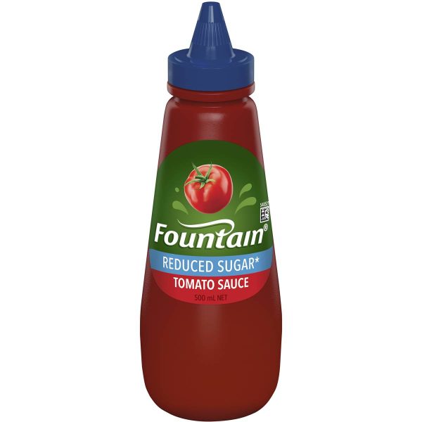 Fountain Tomato Sauce Reduced Sugar Squeeze Bottle 500ml