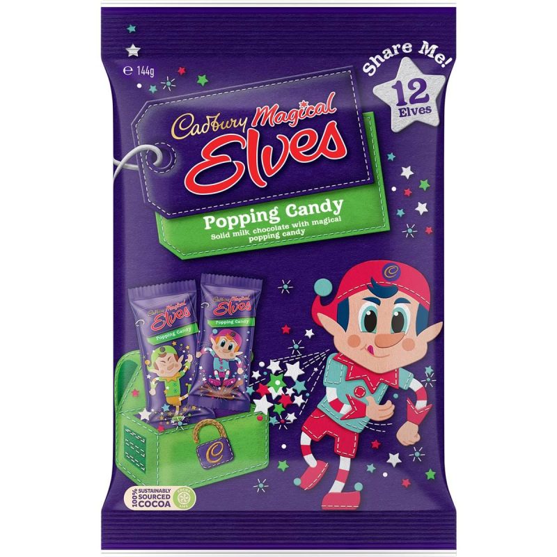 Cadbury Magical Elves Popping Candy Chocolate Bars 12 Pack 144g