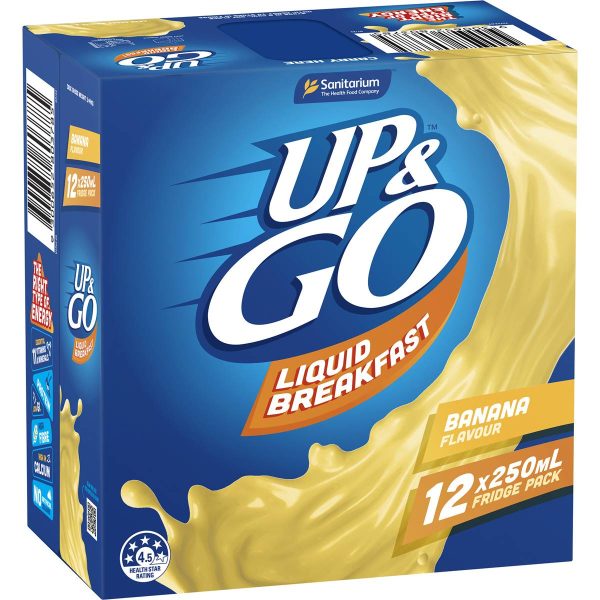 Up & Go Banana Milk Liquid Breakfast Cartons 250ml X 12 Cartons