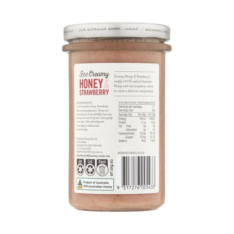 Beechworth Honey and Strawberry Creamy Smooth Spread 325g