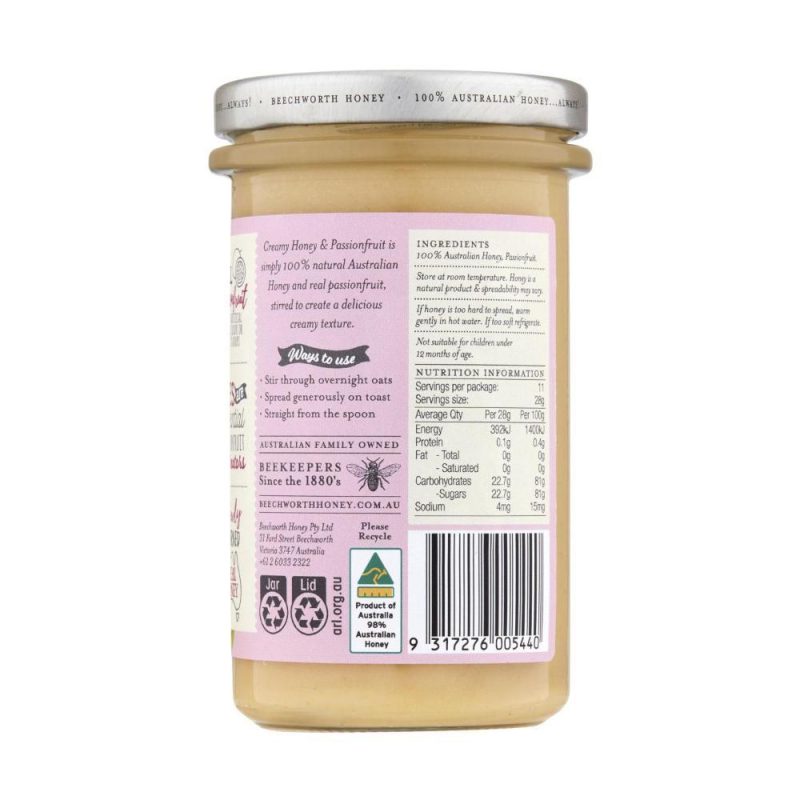 Beechworth Honey and Passionfruit Creamy Smooth Spread 325g