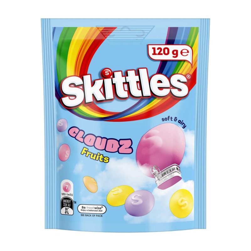 Skittles Cloudz Fruits Chewy Lollies 120g