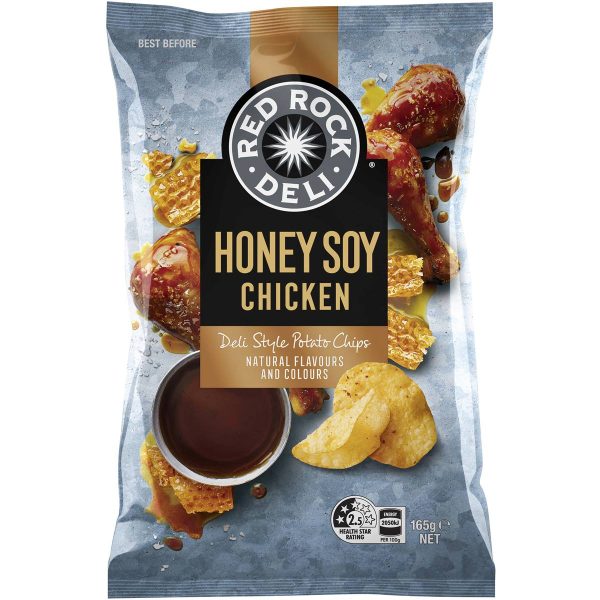 Red Rock Deli Honey Soy Chicken Potato Chips Pack 165g