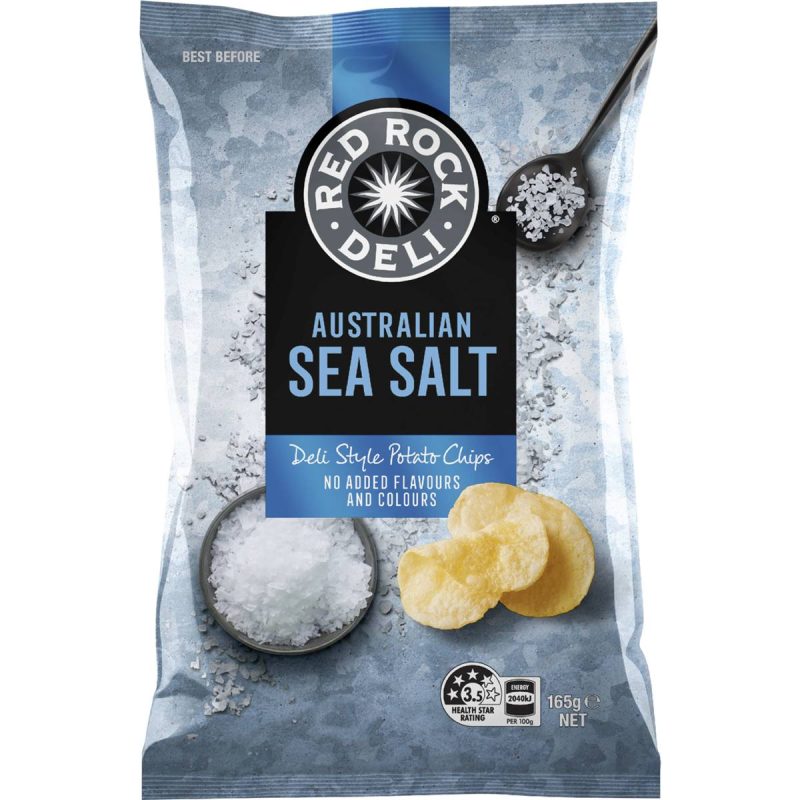 Red Rock Deli Original Australian Sea Salt Potato Chips Pack 165g