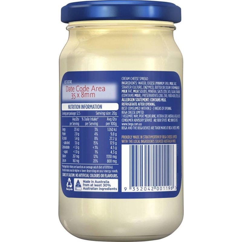 Bega Original Cream Cheese Spread 250g