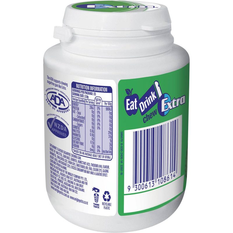 Wrigleys Extra Chewing Gum Spearmint 64g X 6 Bottles