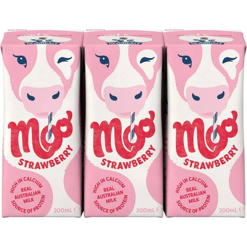 Devondale Moo Strawberry Flavoured Milk Carton 200ml X 6 Cartons