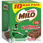 Nestle Milo Dipped White Chocolate Breakfast Cereal Snack Bars 10 Pack