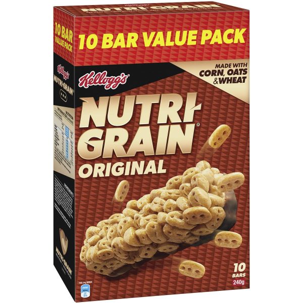 Kelloggs Nutri Grain Original Protein Breakfast Cereal Snack Bars 10 Pack