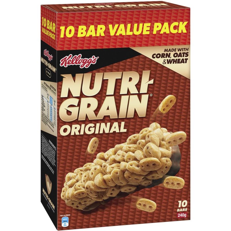 Kelloggs Nutri Grain Original Protein Breakfast Cereal Snack Bars 10 Pack
