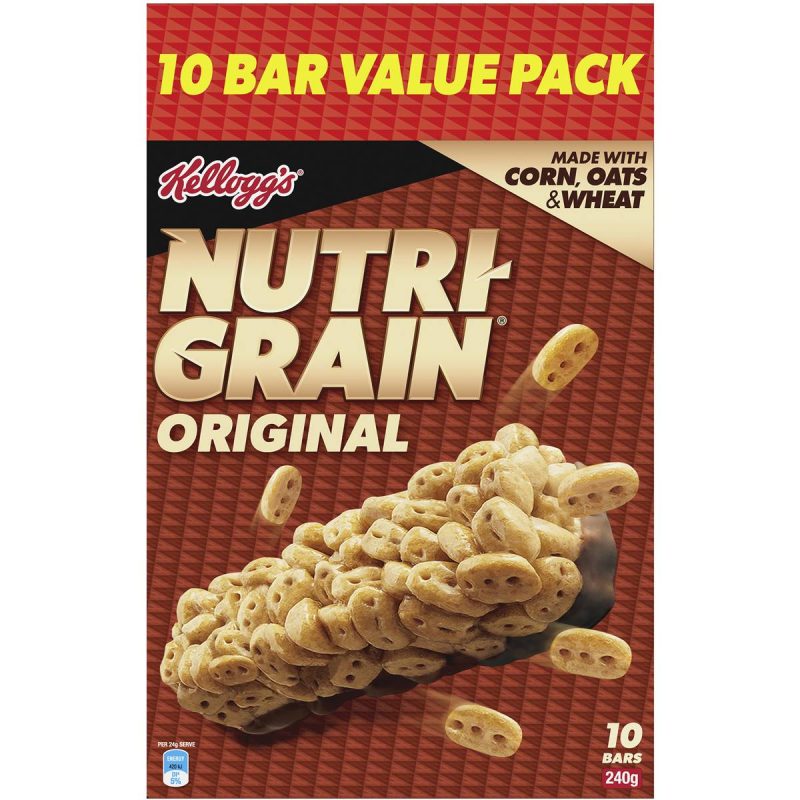Kelloggs Nutri Grain Original Protein Breakfast Cereal Snack Bars 10 Pack