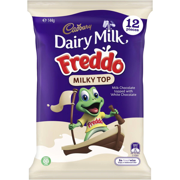 Cadbury Dairy Milk Freddo Milky Top with White Chocolate Share Pack 12 Pack