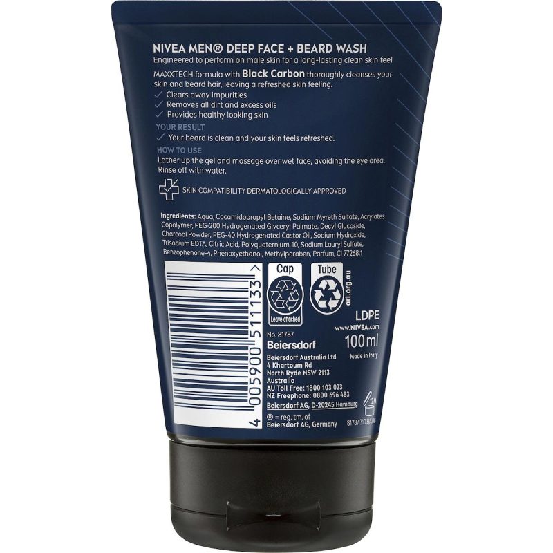 Nivea Men Deep Face Beard Wash 100ml