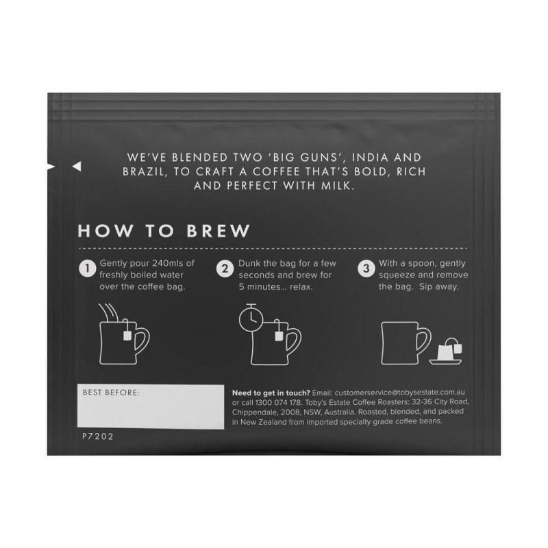 Tobys Estate Specialty Coffee Bold Brew Bags 10 Pack