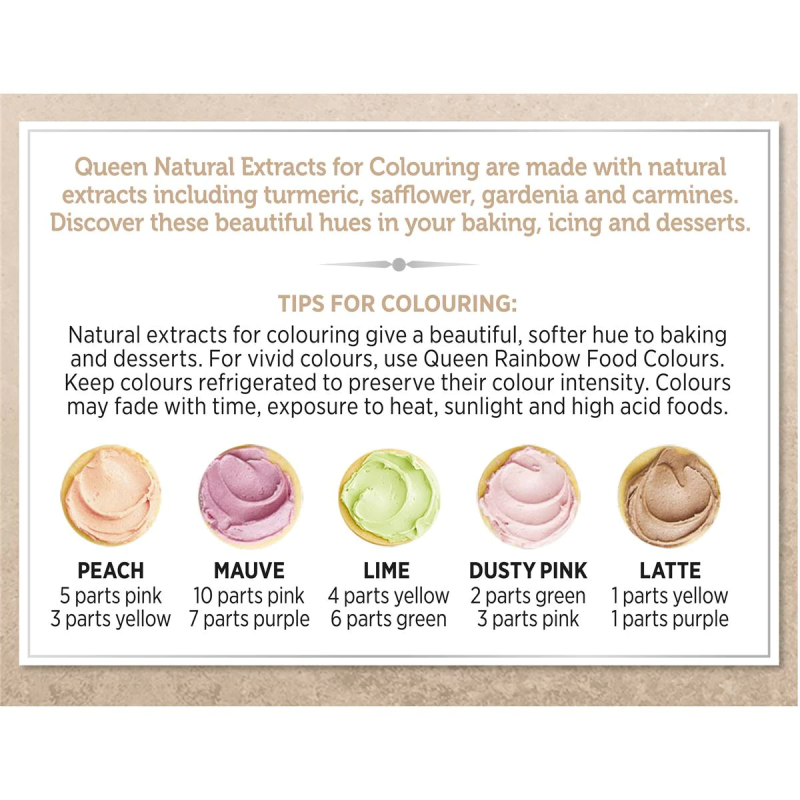 Queen Natural Food Dye Rainbow Colours From Natural Extracts 4 Pack