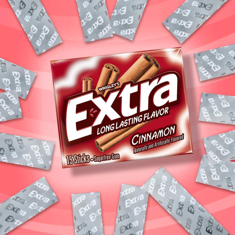 Wrigleys Extra Chewing Gum Cinnamon 15 Pieces X 10 Pack - USA