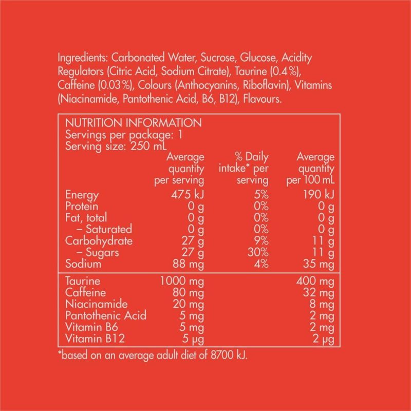 Red Bull Red Edition Blueberry Energy Drink 250ml X 4 Pack