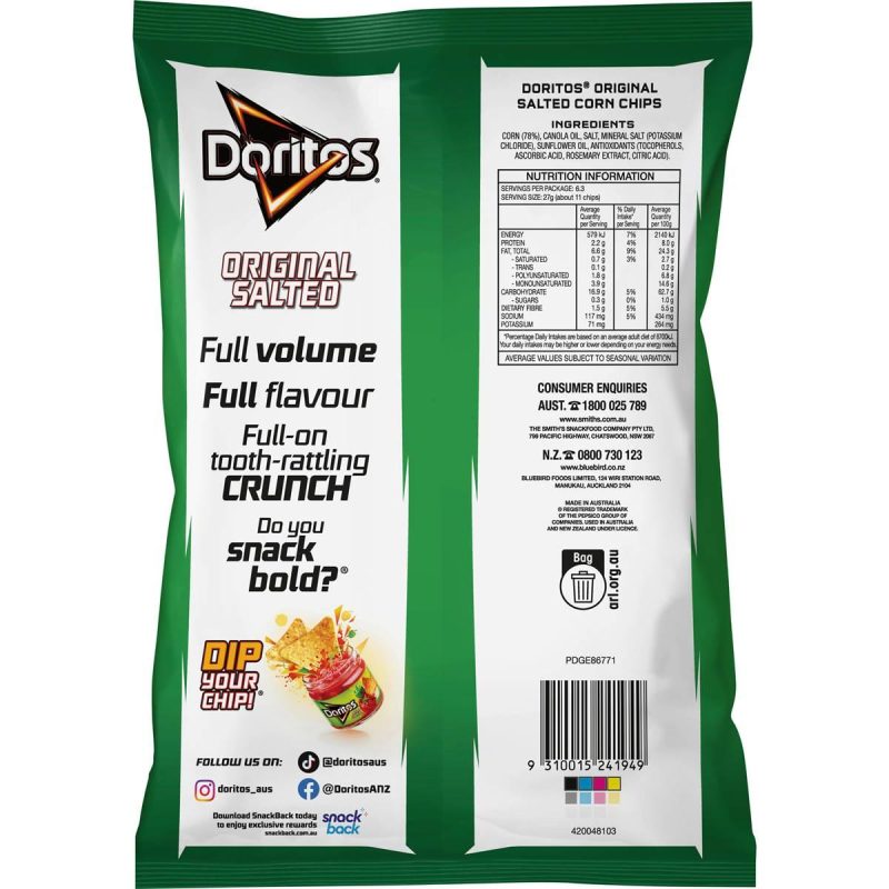 Doritos Corn Chips Original Salted Pack 170g