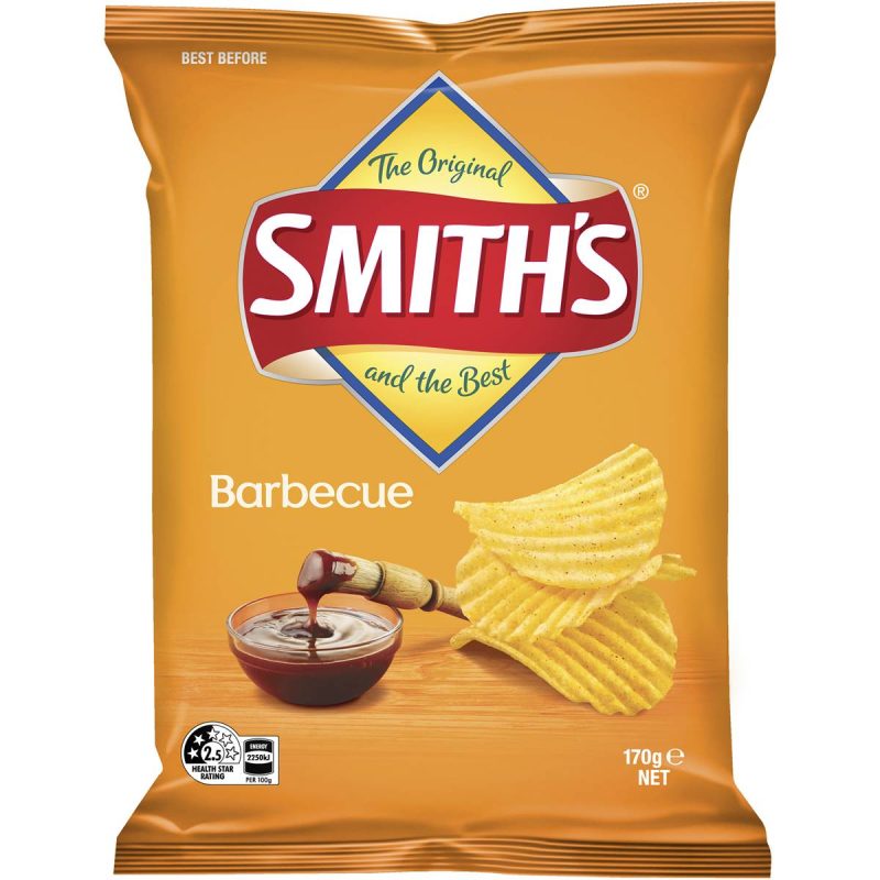 Smiths Crinkle Cut Barbecue BBQ Potato Chips Pack 170g