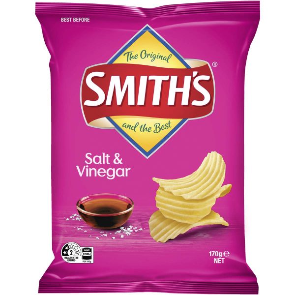 Smiths Crinkle Cut Salt and Vinegar Potato Chips Pack 170g