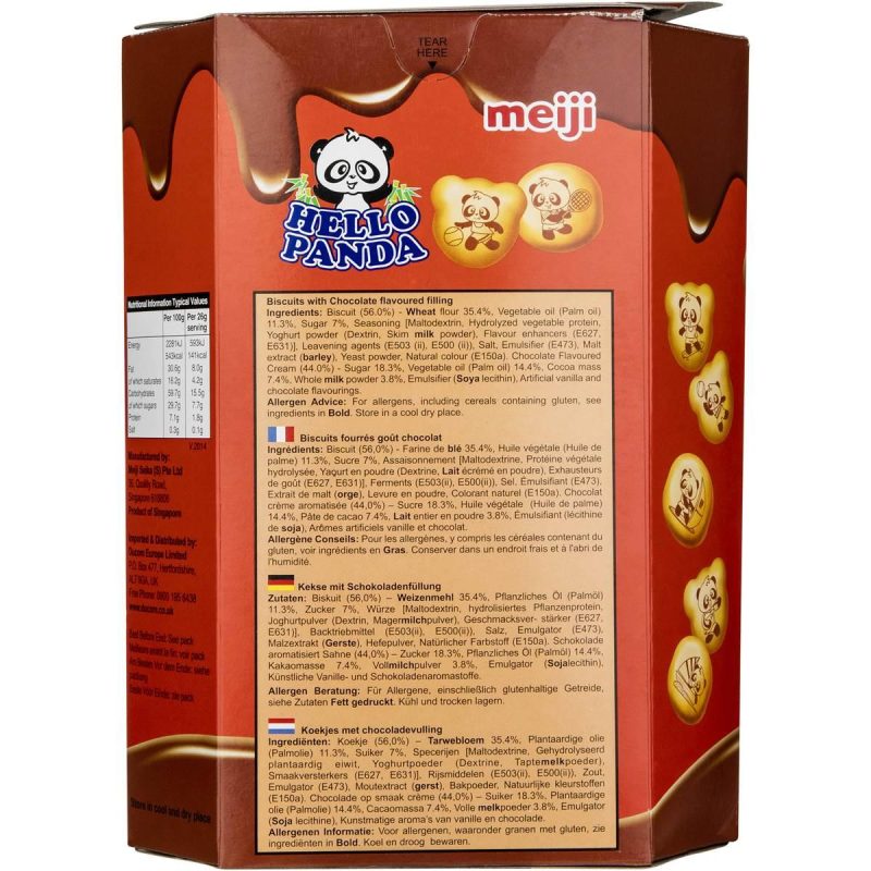 Meiji Hello Panda Chocolate Biscuits Large Box 260g