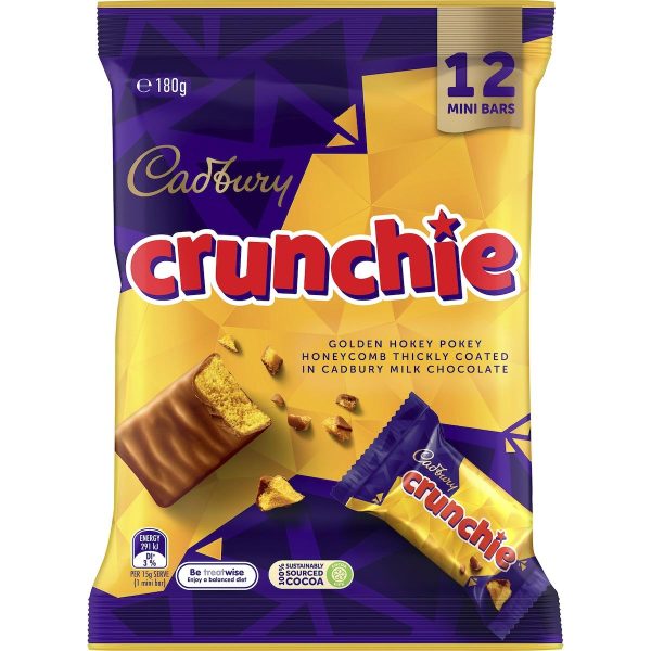 Cadbury Crunchie Milk Chocolate Share Pack 12 Mini Bars 180g