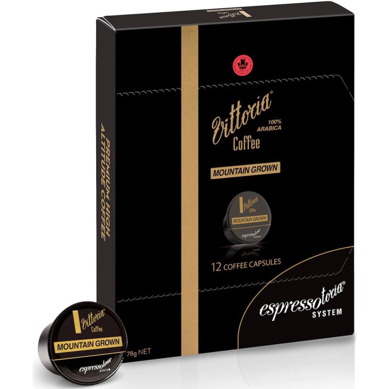 Vittoria Espresso Mountain Grown Coffee Pods Capsules 12 Pack