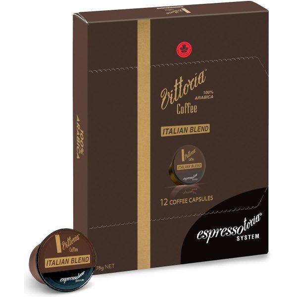 Vittoria Espresso Italian Blend Coffee Pods Capsules 12 Pack