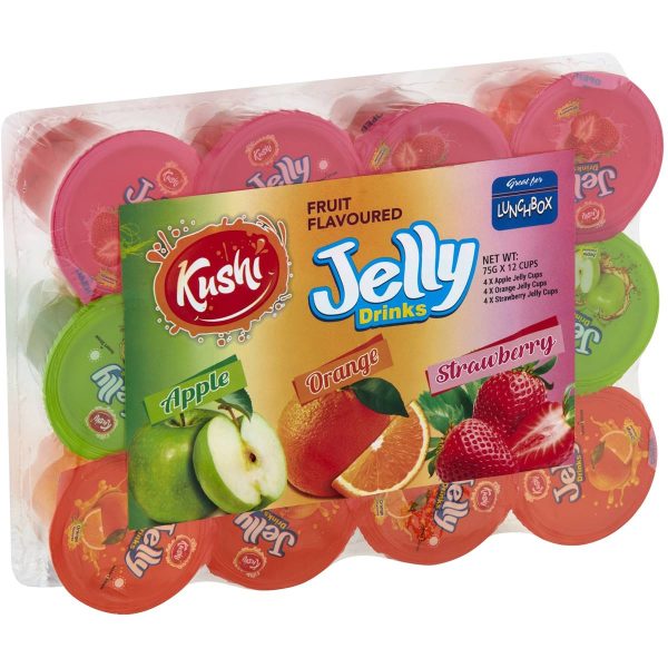 Kushi Fruit Flavoured Jelly Drinks 12 Cups Pack