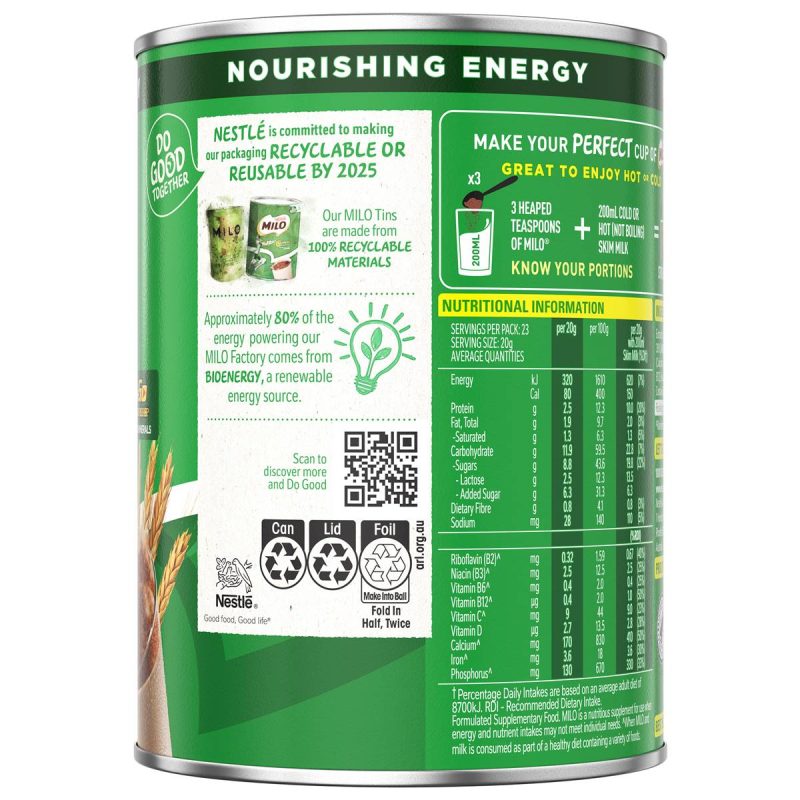 Nestle Milo Chocolate Choc-Malt Malted Drinking Chocolate 460g Tub