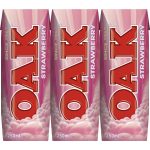 Oak Strawberry Flavoured Milk Carton 250ml X 3 Cartons