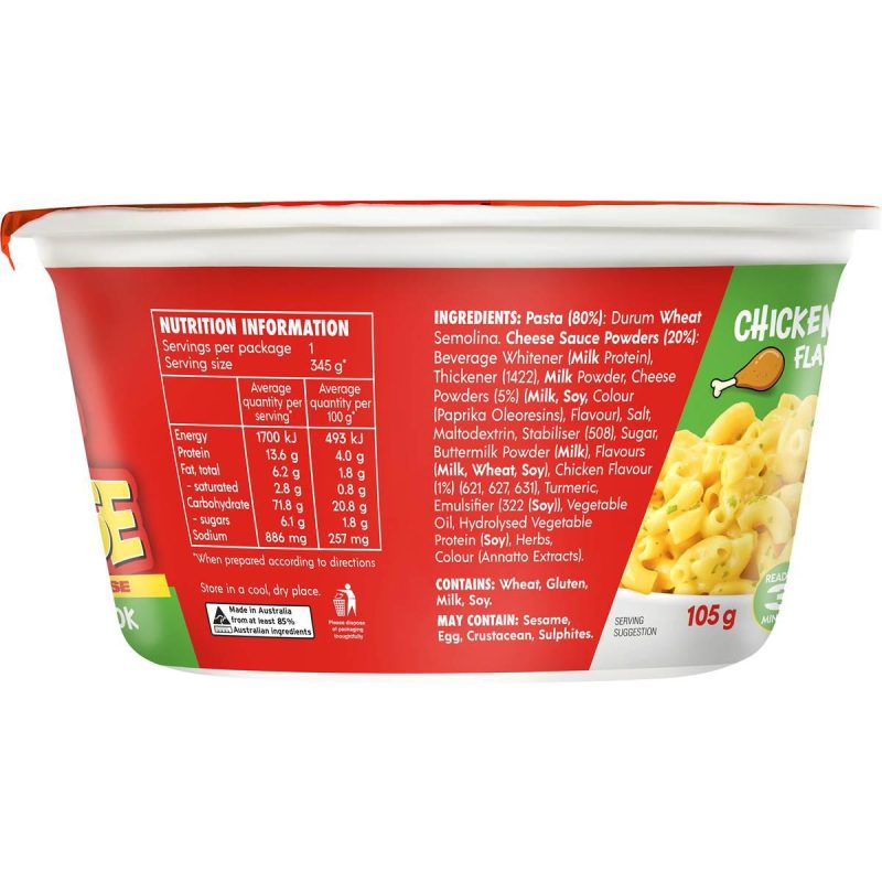 The Big Cheese XL Mac and Cheese Chicken Pasta Bowl 105g X 4 Bowls