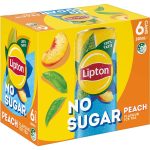 Lipton Iced Tea No Sugar Peach Cans 240ml X 6 Pack