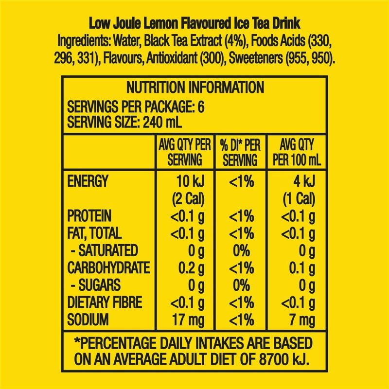 Lipton Iced Tea No Sugar Lemon Cans 240ml X 6 Pack