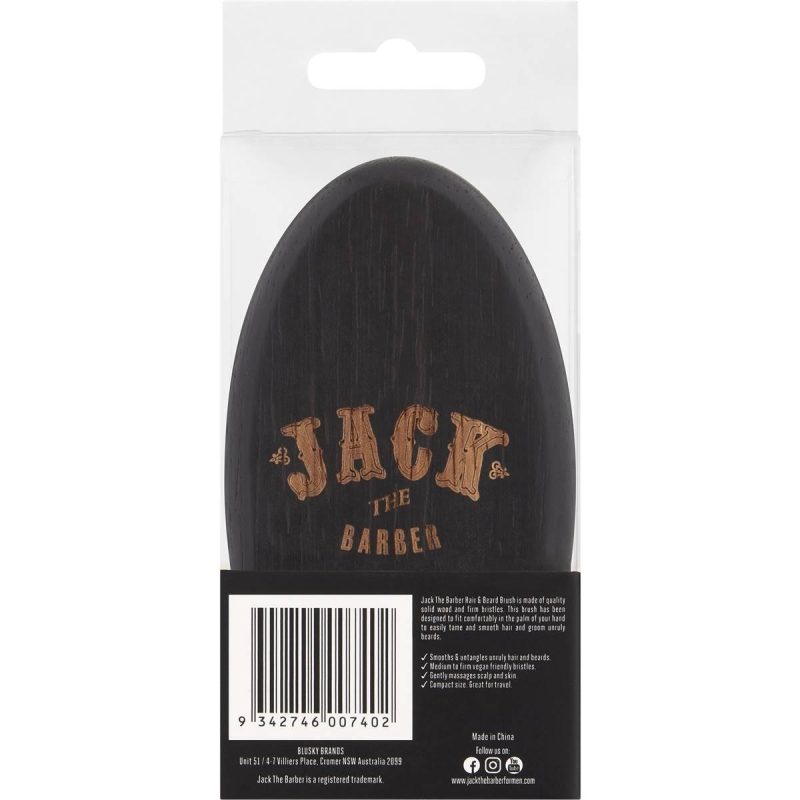 Jack The Barber Hair and Beard Brush Solid Timber